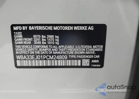 2023 BMW 760 I xDrive from USA, damaged, VIN WBA33EJ01PCM24809